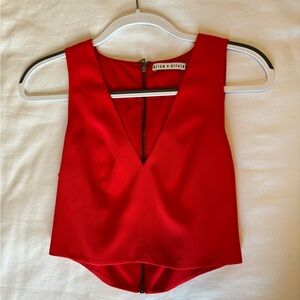 Alice+Olivia red crop top